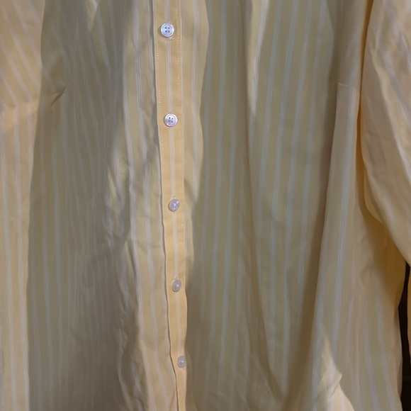 Lands' End Womens Button‎ Down Shirt Size 18W Yellow Collared Long Sleeves - Picture 2 of 6